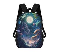 sinyumoney Sac À Dos Imprimé En 3D Pour Enfants Fantasy Forest Moonlit Path Sac D'école Léger Et Tendance Pour Les Voyages Et Les Études 17inch
