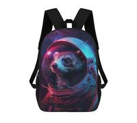 sinyumoney Sac À Dos Imprimé En 3D Pour Enfants Ferret Astronaut Sac À Dos Scolaire Pour Garçons Et Filles, Sac D'école Primaire, Sac À Livres Pour Adolescents 17inch