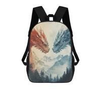 sinyumoney Sac À Dos Imprimé En 3D Pour Enfants Fire And Ice Dragons Sac À Dos Scolaire Grande Capacité Pour Les Voyages, Idéal Pour Les Garçons Du Primaire Et Du Collège 17inch