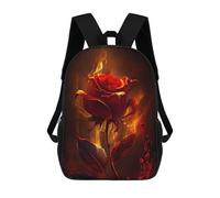 sinyumoney Sac À Dos Imprimé En 3D Pour Enfants Flaming Rose Artwork-4 Sac D'école Léger Et Tendance Pour Les Voyages Et Les Études 17inch