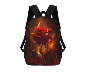 sinyumoney Sac À Dos Imprimé En 3D Pour Enfants Flaming Rose Artwork-4 Sac D'école Léger Et Tendance Pour Les Voyages Et Les Études 17inch