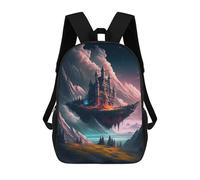 sinyumoney Sac À Dos Imprimé En 3D Pour Enfants Floating Castle in Fantasy Landscape Sac À Dos Scolaire Grande Capacité Pour Les Voyages, Idéal Pour Les Garçons Du Primaire Et Du Collège 17inch