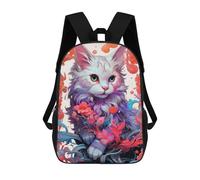 sinyumoney Sac À Dos Imprimé En 3D Pour Enfants Floral Whispers Cat Sac D'école Léger Et Tendance Pour Les Voyages Et Les Études 17inch