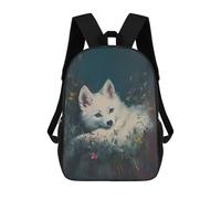 sinyumoney Sac À Dos Imprimé En 3D Pour Enfants Fox in Flowers Sac D'école Léger Et Tendance Pour Les Voyages Et Les Études 17inch