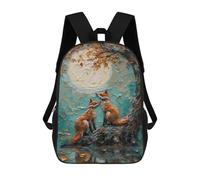 sinyumoney Sac À Dos Imprimé En 3D Pour Enfants Fox in Love Sac À Dos Scolaire Pour Garçons Et Filles, Sac D'école Primaire, Sac À Livres Pour Adolescents 17inch