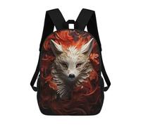 sinyumoney Sac À Dos Imprimé En 3D Pour Enfants Fox in Red Flowers Sac D'école Léger Et Tendance Pour Les Voyages Et Les Études 17inch