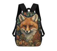 sinyumoney Sac À Dos Imprimé En 3D Pour Enfants Fox in Whimsical Forest Sac À Dos Scolaire Pour Garçons Et Filles, Sac D'école Primaire, Sac À Livres Pour Adolescents 17inch