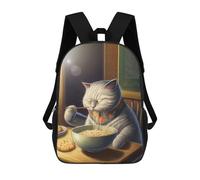 sinyumoney Sac À Dos Imprimé En 3D Pour Enfants Funny Cat Eating Ramen, Sac À Dos Tendance Pour L'école, Les Voyages Et Les Loisirs, Grand Sac À Dos Pour Garçons Et Filles 17inch