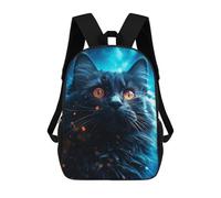 sinyumoney Sac À Dos Imprimé En 3D Pour Enfants Galaxy Cat Sac À Dos Scolaire Grande Capacité Pour Les Voyages, Idéal Pour Les Garçons Du Primaire Et Du Collège 17inch