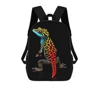 sinyumoney Sac À Dos Imprimé En 3D Pour Enfants Gecko Leopard Colorful Sac D'école Léger Et Tendance Pour Les Voyages Et Les Études 17inch