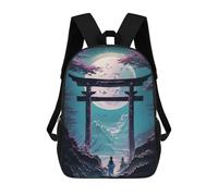 sinyumoney Sac À Dos Imprimé En 3D Pour Enfants Geisha Moonlit Torii, Sac À Dos Tendance Pour L'école, Les Voyages Et Les Loisirs, Grand Sac À Dos Pour Garçons Et Filles 17inch
