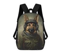 sinyumoney Sac À Dos Imprimé En 3D Pour Enfants German Shepherd Soldier, Sac À Dos Tendance Pour L'école, Les Voyages Et Les Loisirs 17inch, Grand Sac À Dos De Jour Pour Garçons Et Filles