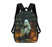 sinyumoney Sac À Dos Imprimé En 3D Pour Enfants Ghostly Library Adventure, Sac À Dos Tendance Pour L'école, Les Voyages Et Les Loisirs 17inch, Grand Sac À Dos De Jour Pour Garçons Et Filles