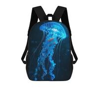 sinyumoney Sac À Dos Imprimé En 3D Pour Enfants Glowing Blue Jellyfish in Dark Water Sac À Dos Scolaire Pour Garçons Et Filles, Sac D'école Primaire, Sac À Livres Pour Adolescents 17inch