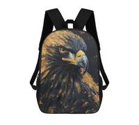sinyumoney Sac À Dos Imprimé En 3D Pour Enfants Gold Black Eagle Painting Sac À Dos Scolaire Pour Garçons Et Filles, Sac D'école Primaire, Sac À Livres Pour Adolescents 17inch