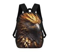 sinyumoney Sac À Dos Imprimé En 3D Pour Enfants Gold Eagle in Black Sac D'école Léger Et Tendance Pour Les Voyages Et Les Études 17inch