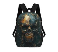 sinyumoney Sac À Dos Imprimé En 3D Pour Enfants Gold Skull on Black, Sac À Dos Tendance Pour L'école, Les Voyages Et Les Loisirs, Grand Sac À Dos Pour Garçons Et Filles 17inch