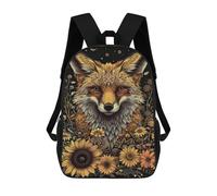 sinyumoney Sac À Dos Imprimé En 3D Pour Enfants Golden Fox with Sunflowers, Sac À Dos Tendance Pour L'école, Les Voyages Et Les Loisirs 17inch, Grand Sac À Dos De Jour Pour Garçons Et Filles