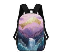 sinyumoney Sac À Dos Imprimé En 3D Pour Enfants Golden Mountain Waterfall Landscape, Sac À Dos Tendance Pour L'école, Les Voyages Et Les Loisirs 17inch, Grand Sac À Dos De Jour Pour Garçons Et Filles