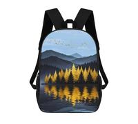 sinyumoney Sac À Dos Imprimé En 3D Pour Enfants Golden Trees Reflecting in Lake, Sac À Dos Tendance Pour L'école, Les Voyages Et Les Loisirs, Grand Sac À Dos Pour Garçons Et Filles 17inch
