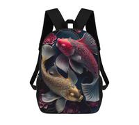 sinyumoney Sac À Dos Imprimé En 3D Pour Enfants Golden Yin And Yang Sac D'école Léger Et Tendance Pour Les Voyages Et Les Études 17inch