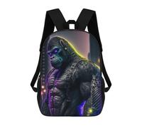 sinyumoney Sac À Dos Imprimé En 3D Pour Enfants Gorilla in Neon Cityscape, Sac À Dos Tendance Pour L'école, Les Voyages Et Les Loisirs, Grand Sac À Dos Pour Garçons Et Filles 17inch