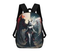 sinyumoney Sac À Dos Imprimé En 3D Pour Enfants Gothic Angel And Devil, Sac À Dos Tendance Pour L'école, Les Voyages Et Les Loisirs 17inch, Grand Sac À Dos De Jour Pour Garçons Et Filles