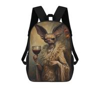 sinyumoney Sac À Dos Imprimé En 3D Pour Enfants Gothic Bat Lady with Wine, Sac À Dos Tendance Pour L'école, Les Voyages Et Les Loisirs, Grand Sac À Dos Pour Garçons Et Filles 17inch