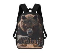 sinyumoney Sac À Dos Imprimé En 3D Pour Enfants Grizzly Bear Chess, Sac À Dos Tendance Pour L'école, Les Voyages Et Les Loisirs 17inch, Grand Sac À Dos De Jour Pour Garçons Et Filles