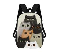 sinyumoney Sac À Dos Imprimé En 3D Pour Enfants Group of Cute Cartoon Cats, Sac À Dos Tendance Pour L'école, Les Voyages Et Les Loisirs, Grand Sac À Dos Pour Garçons Et Filles 17inch