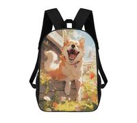 sinyumoney Sac À Dos Imprimé En 3D Pour Enfants Happy Akita Inu Dog Sac À Dos Scolaire Grande Capacité Pour Les Voyages, Idéal Pour Les Garçons Du Primaire Et Du Collège 17inch