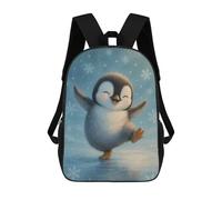 sinyumoney Sac À Dos Imprimé En 3D Pour Enfants Happy Penguin on Ice, Sac À Dos Tendance Pour L'école, Les Voyages Et Les Loisirs, Grand Sac À Dos Pour Garçons Et Filles 17inch