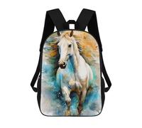 sinyumoney Sac À Dos Imprimé En 3D Pour Enfants Horse Watercolor Art Sac À Dos Scolaire Grande Capacité Pour Les Voyages, Idéal Pour Les Garçons Du Primaire Et Du Collège 17inch
