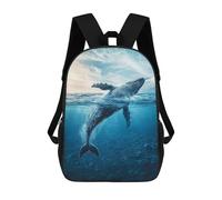 sinyumoney Sac À Dos Imprimé En 3D Pour Enfants Humpback Whale Breaching Sac D'école Léger Et Tendance Pour Les Voyages Et Les Études 17inch