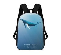 sinyumoney Sac À Dos Imprimé En 3D Pour Enfants Humpback Whale Sac À Dos Scolaire Grande Capacité Pour Les Voyages, Idéal Pour Les Garçons Du Primaire Et Du Collège 17inch