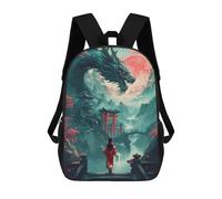 sinyumoney Sac À Dos Imprimé En 3D Pour Enfants Japan Dragon Geisha Sacs À Dos De Jour, Cartable, Sac À Dos Tendance, Sacs À Dos Décontractés Pour Écoliers Et Écolières 17inch