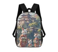 sinyumoney Sac À Dos Imprimé En 3D Pour Enfants Japanese Cats Anime Asian, Sac À Dos Tendance Pour L'école, Les Voyages Et Les Loisirs, Grand Sac À Dos Pour Garçons Et Filles 17inch