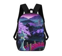 sinyumoney Sac À Dos Imprimé En 3D Pour Enfants Japanese Garden Night Scene Sac À Dos Scolaire Grande Capacité Pour Les Voyages, Idéal Pour Les Garçons Du Primaire Et Du Collège 17inch