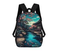 sinyumoney Sac À Dos Imprimé En 3D Pour Enfants Japanese Garden Pond with Koi Fish, Sac À Dos Tendance Pour L'école, Les Voyages Et Les Loisirs 17inch, Grand Sac À Dos De Jour Pour Garçons Et Filles