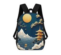 sinyumoney Sac À Dos Imprimé En 3D Pour Enfants Japanese Papercut Landscape Sac À Dos Scolaire Grande Capacité Pour Les Voyages, Idéal Pour Les Garçons Du Primaire Et Du Collège 17inch