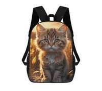 sinyumoney Sac À Dos Imprimé En 3D Pour Enfants Kitten Sunbathing on Rock Sac D'école Léger Et Tendance Pour Les Voyages Et Les Études 17inch