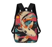 sinyumoney Sac À Dos Imprimé En 3D Pour Enfants Koi Fish Abstract Art White Koi Fish, Sac À Dos Tendance Pour L'école, Les Voyages Et Les Loisirs, Grand Sac À Dos Pour Garçons Et Filles 17inch
