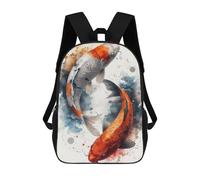 sinyumoney Sac À Dos Imprimé En 3D Pour Enfants Koi Fish Japanese Sac À Dos Scolaire Pour Garçons Et Filles, Sac D'école Primaire, Sac À Livres Pour Adolescents 17inch