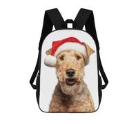 sinyumoney Sac À Dos Imprimé En 3D Pour Enfants Lakeland Terrier Dog with Santa Hat, Sac À Dos Tendance Pour L'école, Les Voyages Et Les Loisirs, Grand Sac À Dos Pour Garçons Et Filles 17inch