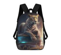 sinyumoney Sac À Dos Imprimé En 3D Pour Enfants Leopard on Vintage Car Sac D'école Léger Et Tendance Pour Les Voyages Et Les Études 17inch
