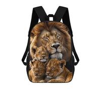 sinyumoney Sac À Dos Imprimé En 3D Pour Enfants Lion Family Portrait, Sac À Dos Tendance Pour L'école, Les Voyages Et Les Loisirs 17inch, Grand Sac À Dos De Jour Pour Garçons Et Filles