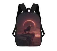 sinyumoney Sac À Dos Imprimé En 3D Pour Enfants Lion's Majesty Solar Eclipse, Sac À Dos Tendance Pour L'école, Les Voyages Et Les Loisirs 17inch, Grand Sac À Dos De Jour Pour Garçons Et Filles