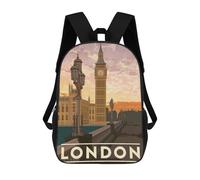 sinyumoney Sac À Dos Imprimé En 3D Pour Enfants London England Sac D'école Léger Et Tendance Pour Les Voyages Et Les Études 17inch