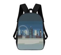 sinyumoney Sac À Dos Imprimé En 3D Pour Enfants London Skyline Illustration Sac D'école Léger Et Tendance Pour Les Voyages Et Les Études 17inch
