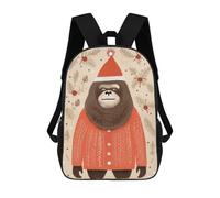 sinyumoney Sac À Dos Imprimé En 3D Pour Enfants Lovely Gorilla Xmas Sac D'école Léger Et Tendance Pour Les Voyages Et Les Études 17inch
